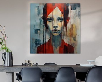 De vrouw in rood van The Xclusive Art