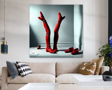 Long hand shoes in red by Quinta Mandala