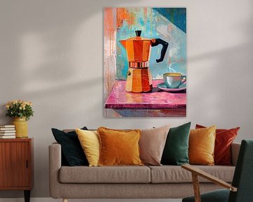 Koffie - Oranje Percolator van Marianne Ottemann - OTTI