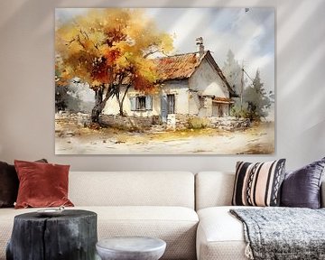 Idylle d'automne sur Peinture Abstraite