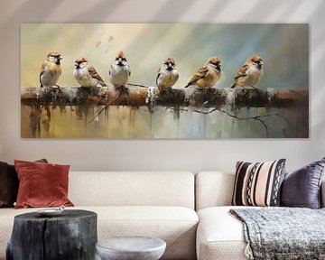 Vogelkunst Beige von Blikvanger Schilderijen