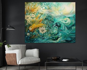 Fließende Natur-Wellen von Abstraktes Gemälde