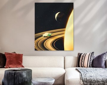 Saturn Highway Vintage Retro Futuristic by abstract artwork