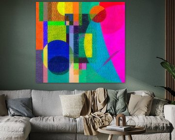 Felgekleurd abstract van Corinne Welp
