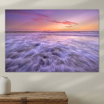 Een mooie zonsondergang op het strand van Zoutelande in Zeeland