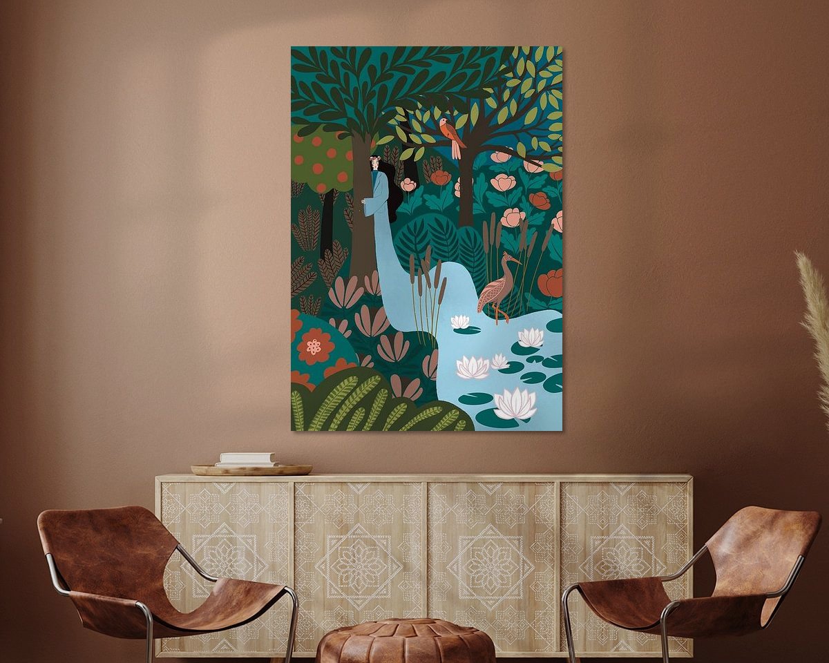 Voorbeeld van het werk in een kamer