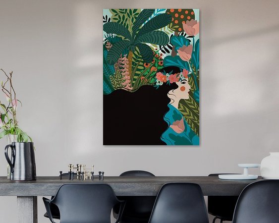 Voorbeeld van het werk in een kamer