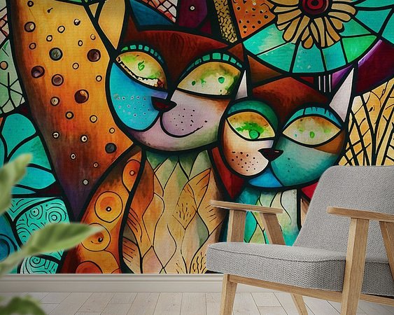 Voorbeeld van het werk in een kamer