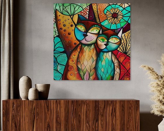 Voorbeeld van het werk in een kamer