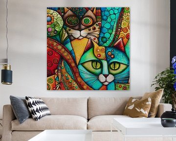 Peintures fantaisistes de chats fous sur Jan Keteleer