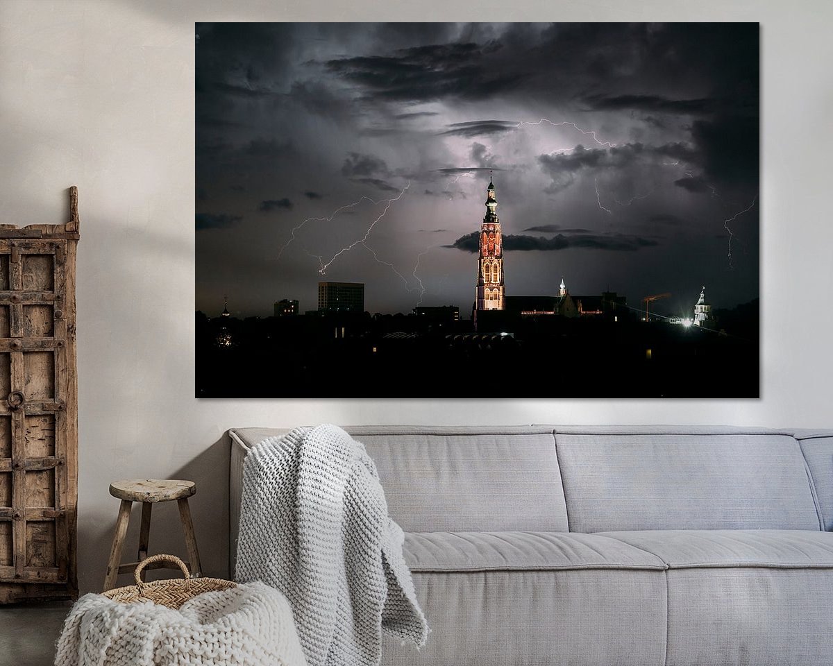 Voorbeeld van het werk in een kamer