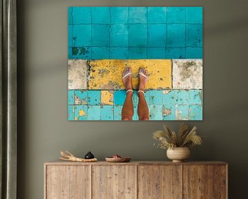 Sense of summer, with Ibiza blue tiles by Jellie van Althuis