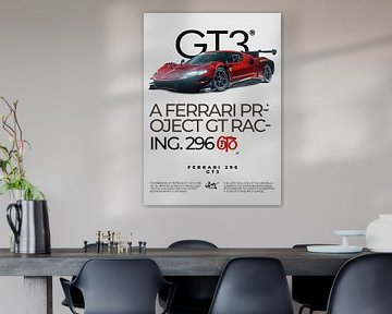 Ferrari 296 GT3 Minimalist Poster by Ali Firdaus