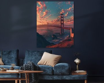 Uitzicht op de Golden Gate Bridge van fernlichtsicht