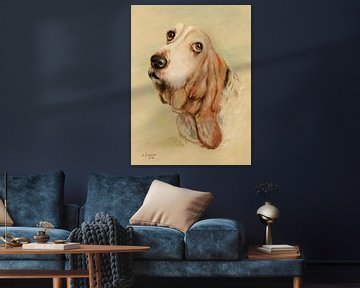 Basset Hound Dog Portrait van Marita Zacharias