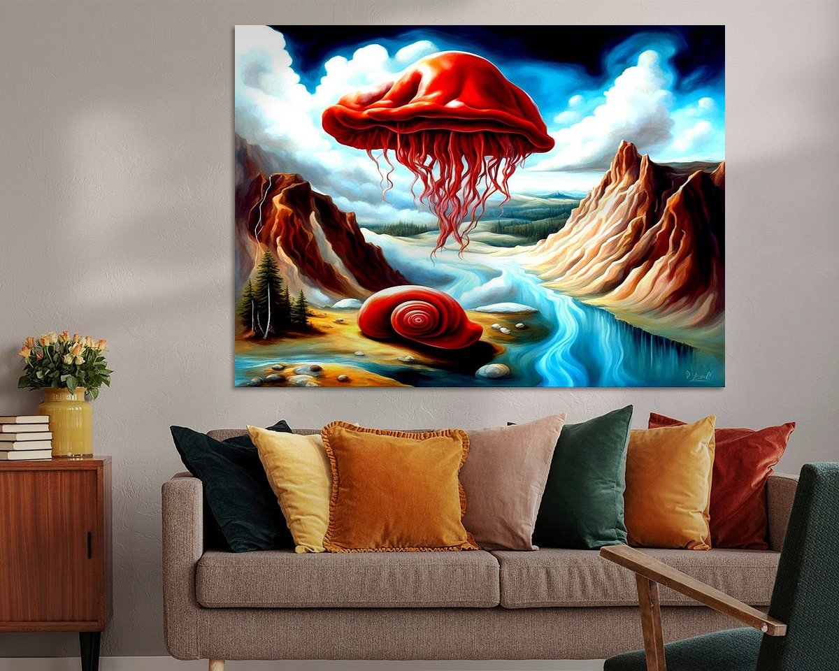 Voorbeeld van het werk in een kamer