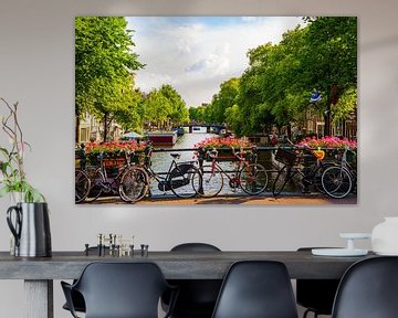 Uitzicht over de Prinsengracht, Amsterdam van Lieuwe J. Zander