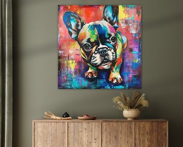 Bulldogge Vollfarbe | Pop Art Bulldogge von De Mooiste Kunst