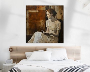 Fille avec livre | Portrait moderne sur Tableaux ARTEO