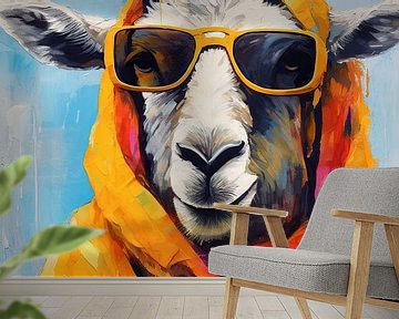 Hip Schaap Portret | Modern Dierportret van De Mooiste Kunst