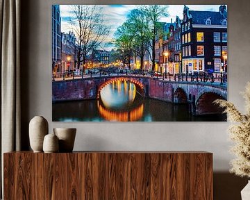Brug over de Leliegracht, Amsterdam van Lieuwe J. Zander