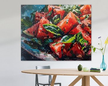 Sommer Erfrischung | Wassermelone Kunstwerk von ARTEO Gemälde
