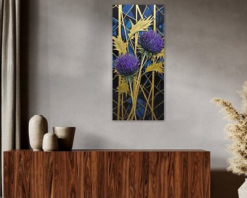 Luxe Distel Pracht | Moderne Distels van Abstract Schilderij