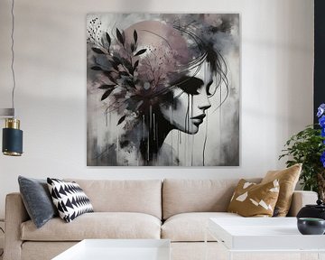 Black &amp ; White Flowergirl sur FoXo Art