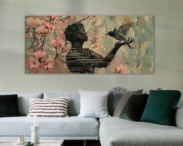 Frau mit Blüten von Kunst Laune