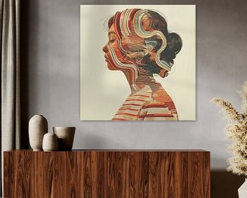 Femme colorée Gestalt | Portrait moderne sur Caprices d'Art