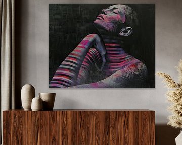 Stripes | Modern Portrait sur Kunst Kriebels
