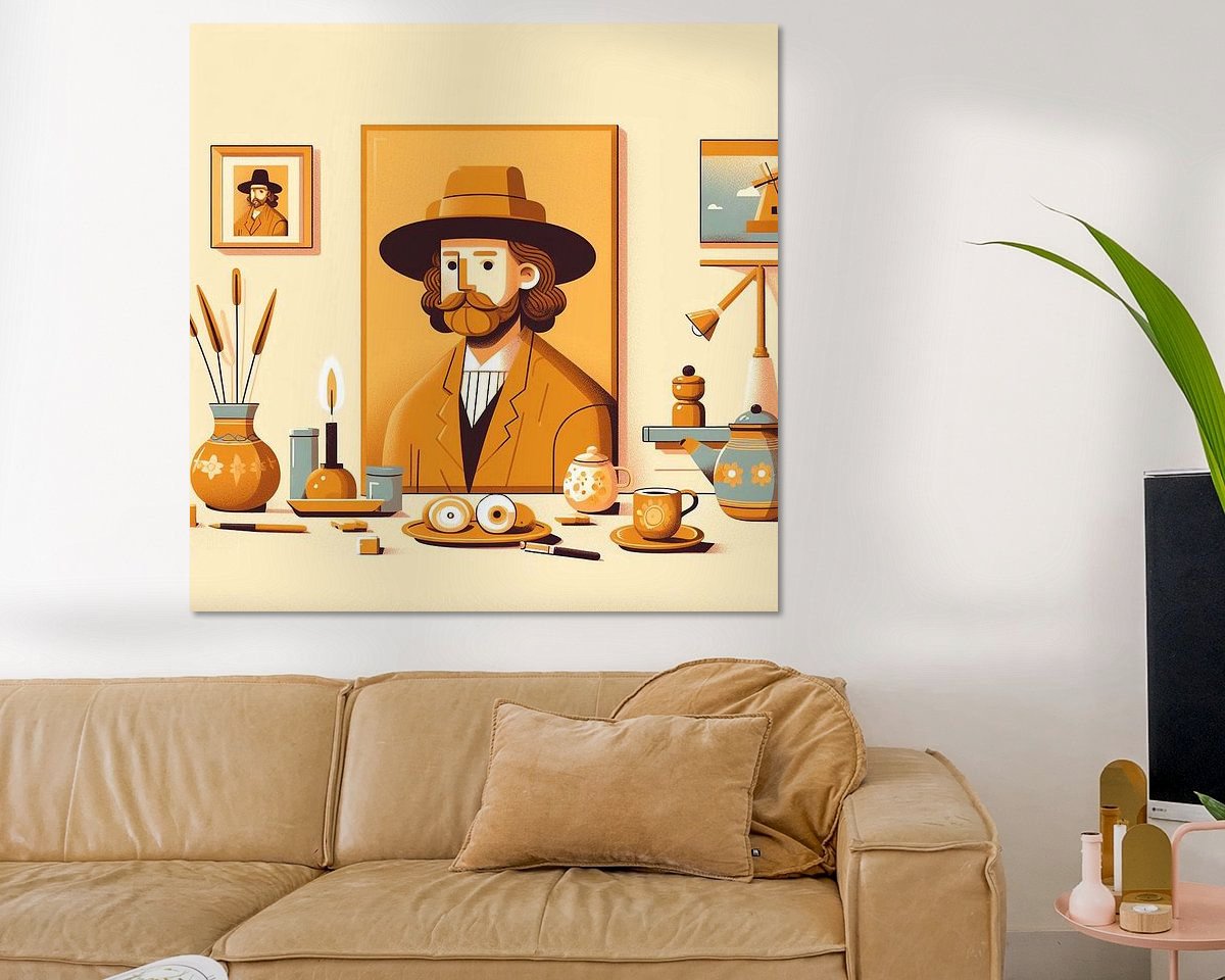 Voorbeeld van het werk in een kamer