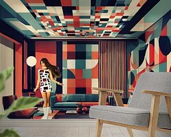 Voorbeeld van het werk in een kamer