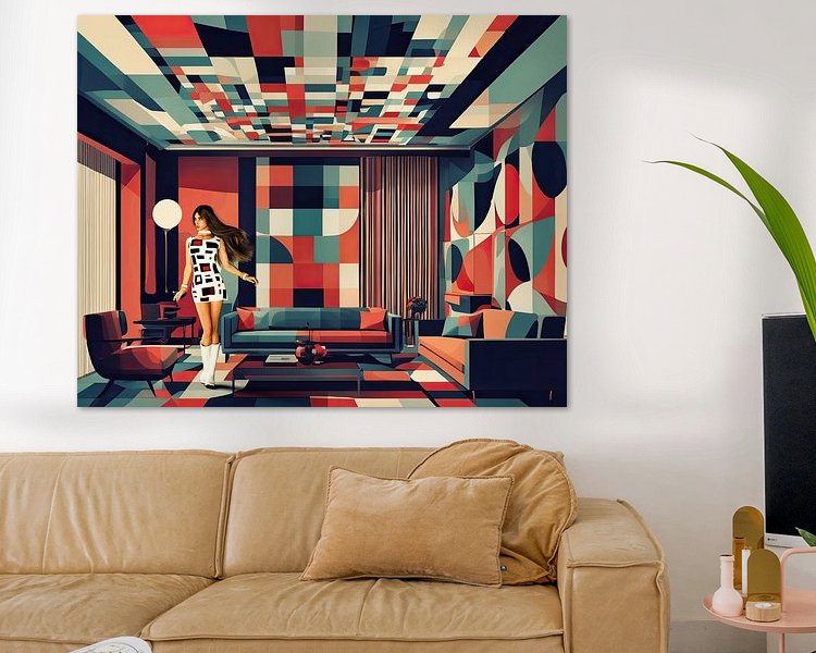 Voorbeeld van het werk in een kamer