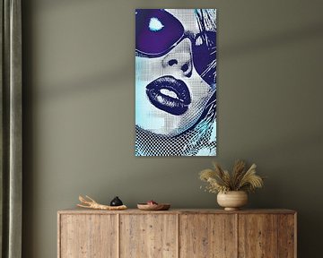 Portrait in Popart stijl: Zonnebril en Lippenstift