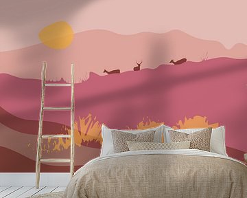 Hirsche am frühen Morgen von Artwork by Dagmar