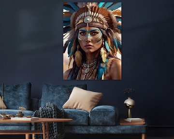 Native American woman van Dennisart Fotografie