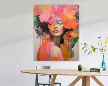 Colourful modern and abstract portrait by Carla Van Iersel