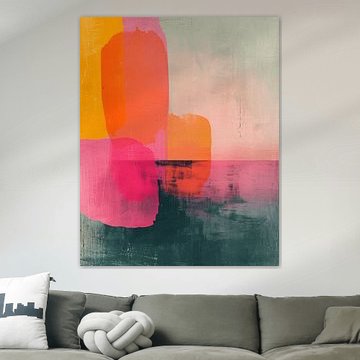 Modern abstract in neon kleuren van Studio Allee