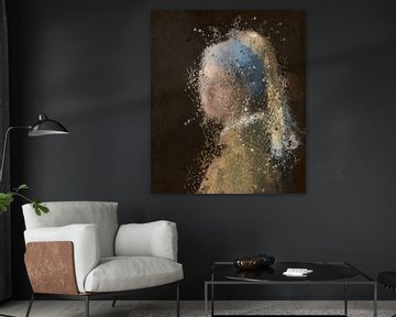 Fille à l'oreille de perle | Quelle éclaboussure | Polychrome | D'après l'œuvre de Johannes Vermeer sur MadameRuiz