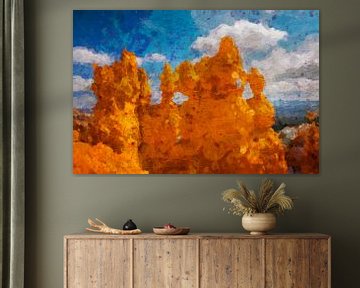 Bryce Canyon, digitale Malerei, USA von Rietje Bulthuis