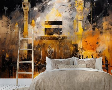 Mecca kaaba stone mosque abstract