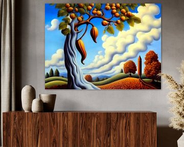 Walnut tree in the field by Quinta Mandala