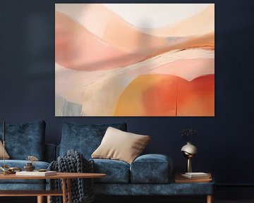 Abstract Landschap Peach Fuzz van Abstract Schilderij