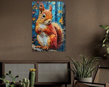 Painting Squirrel by Blikvanger Schilderijen