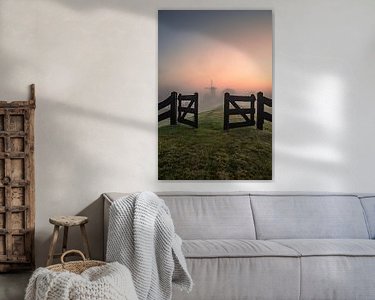 Voorbeeld van het werk in een kamer