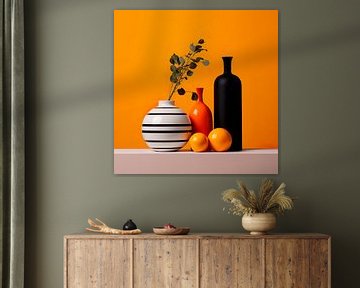 Still Life with Yellow Background van Harry Hadders