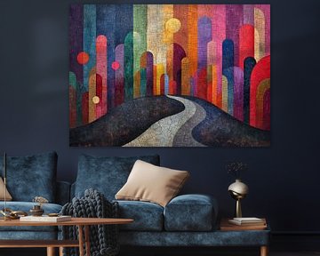 Vibrant Pathway Mosaic van Kunst Kriebels