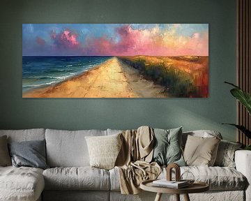 Zeegezicht bij Kust | Celestial Journey Horizon | Zeegezicht bij Kust van Kunst Kriebels