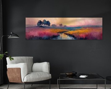 Abstract Landschap Warm van Kunst Kriebels
